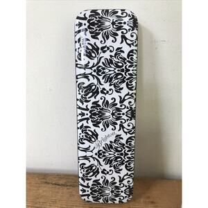 Brighton Floral Black White Decorative Metal Jewelry Ring Watch Bracelet Box Tin